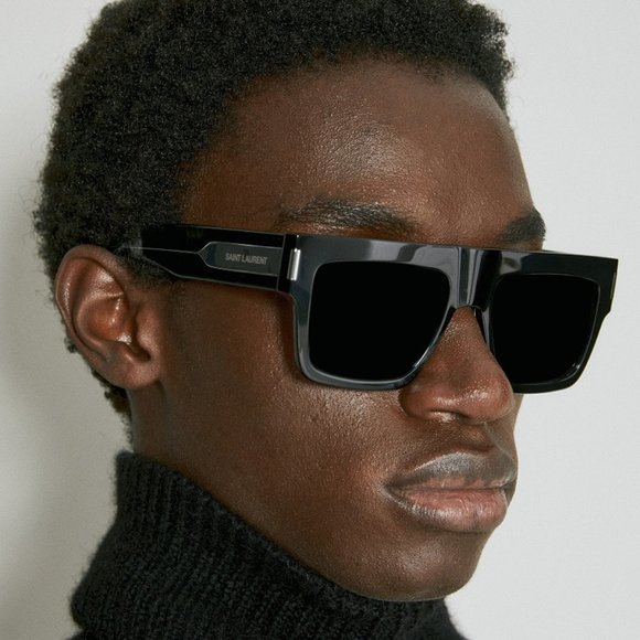 Saint Laurent SL628 001 Square Sunglasses - Black - Picture 9 of 12